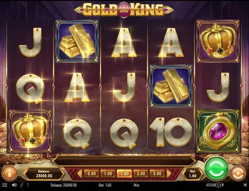 Main Screen Reels - Gold King Play'n GO Slots Game