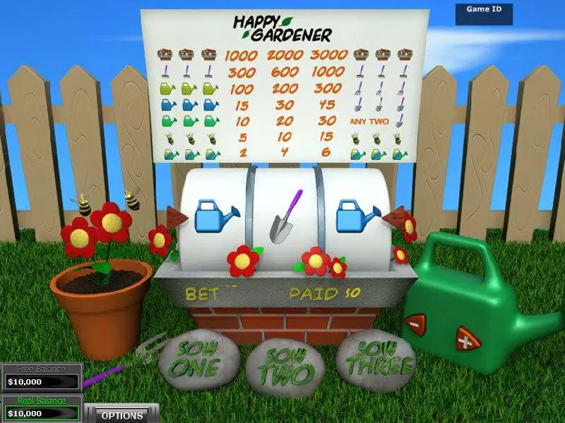 Main Screen Reels - Happy Gardener DGS Slots Game