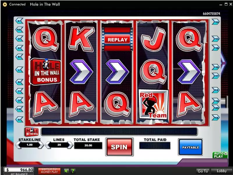 Main Screen Reels - Hole In The Wall OpenBet Slots Game