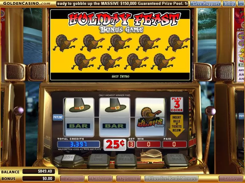 Bonus 1 - Holiday Feast Vegas Technology Slots Game