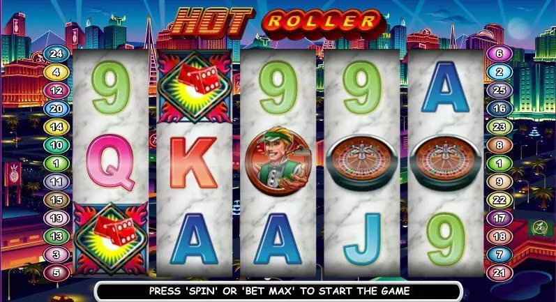 Main Screen Reels - Hot Roller WGS Technology Slots Game
