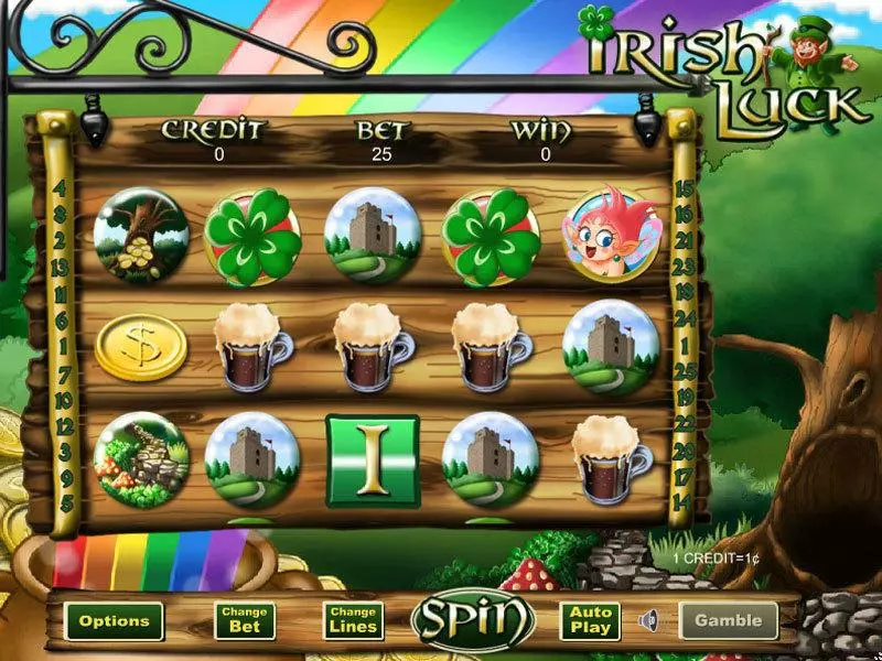 Main Screen Reels - Irish Luck Eyecon Slots Game