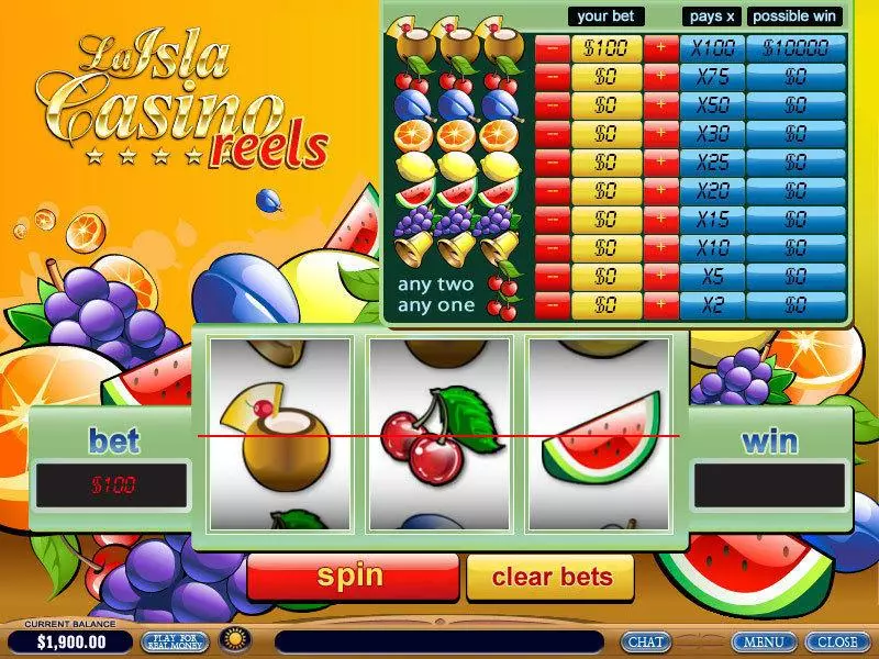 Main Screen Reels - Isla Bonita Reels PlayTech Slots Game