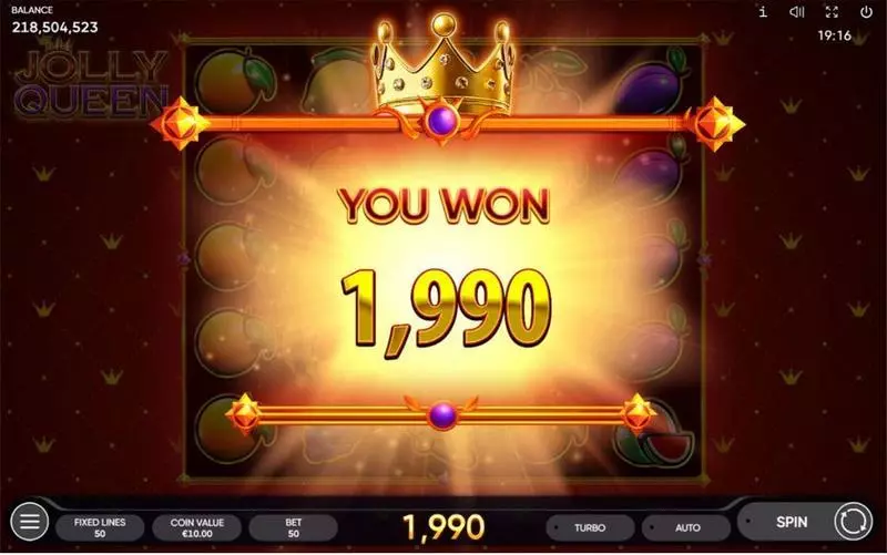 Winning Screenshot - Jolly Queen Endorphina Slots Game