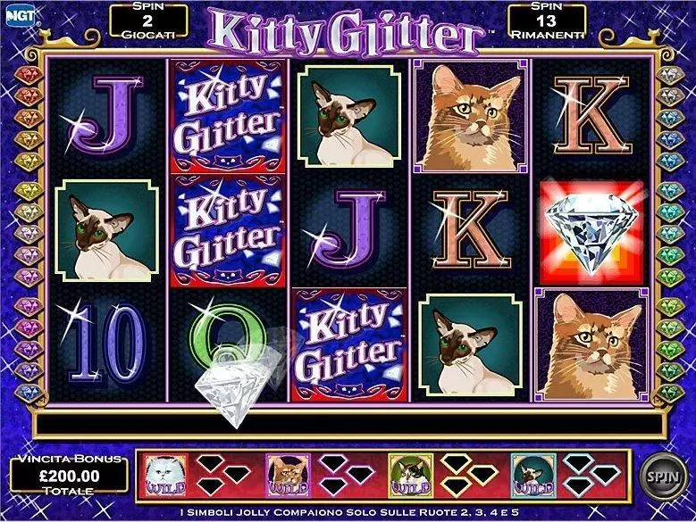 Introduction Screen - Kitty Glitter IGT Slots Game