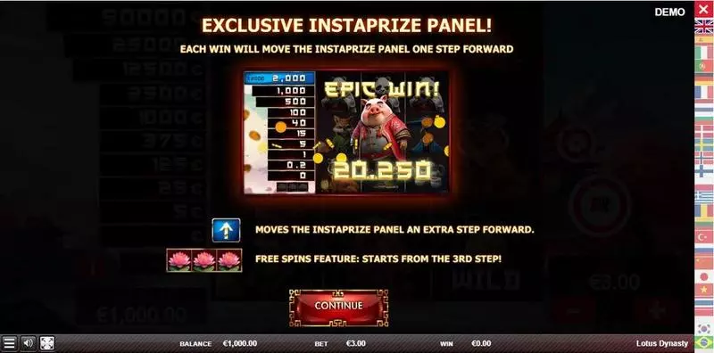 Introduction Screen - Lotus Dynasty Red Rake Gaming Slots Game