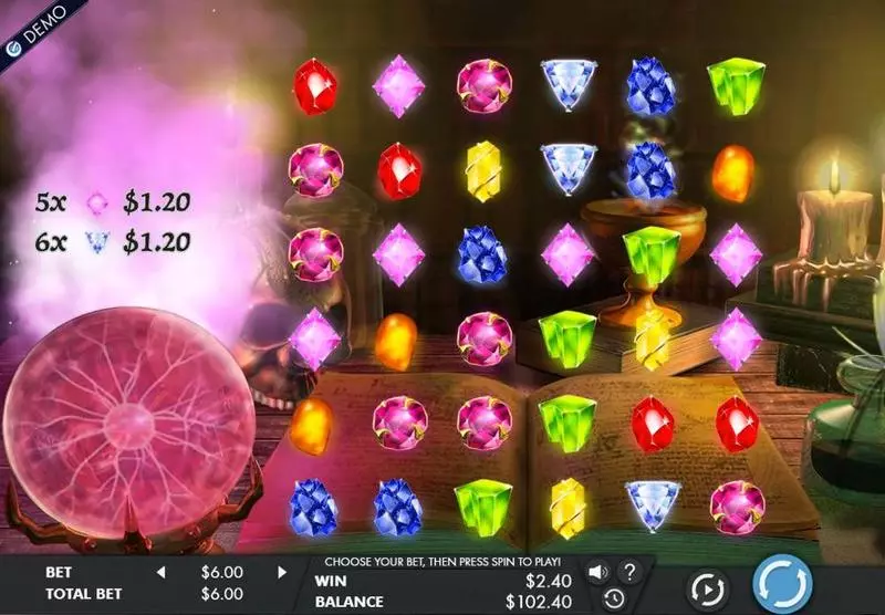 Main Screen Reels - Mysterious Gems Genesis Slots Game