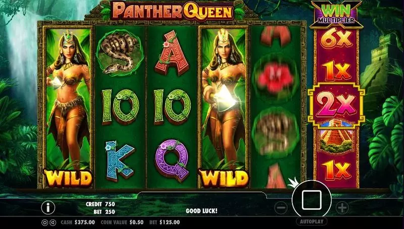 Main Screen Reels - Panther Queen PartyGaming Slots Game