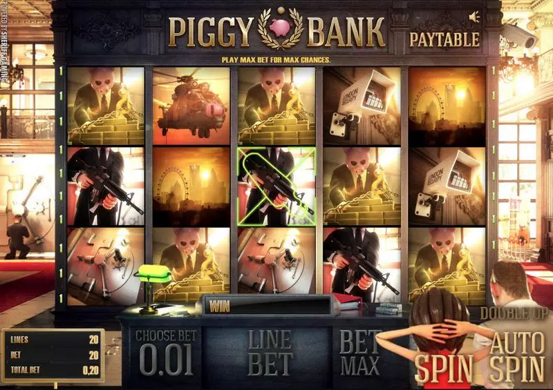 Main Screen Reels - Piggy Bank Sheriff Gaming Slots Game