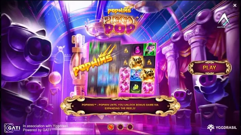 Info and Rules - PiggyPop AvatarUX Slots Game