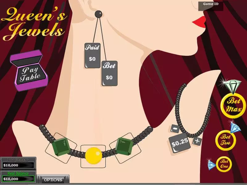 Main Screen Reels - Queen Jewels DGS Slots Game