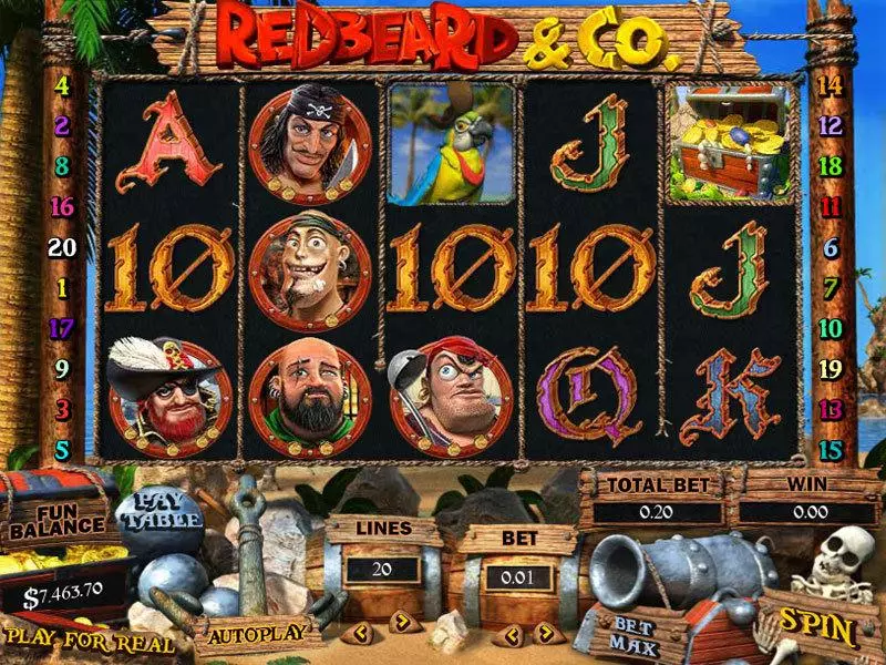 Main Screen Reels - Redbeard and Co Topgame Slots Game