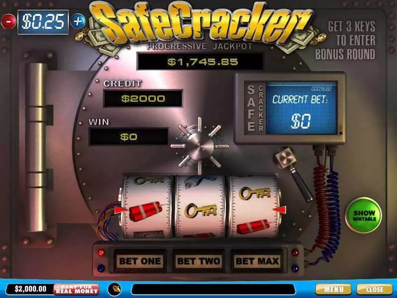 Main Screen Reels - SafeCracker PlayTech Slots Game