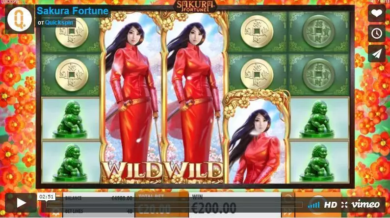 Main Screen Reels - Sakura Fortune Quickspin Slots Game