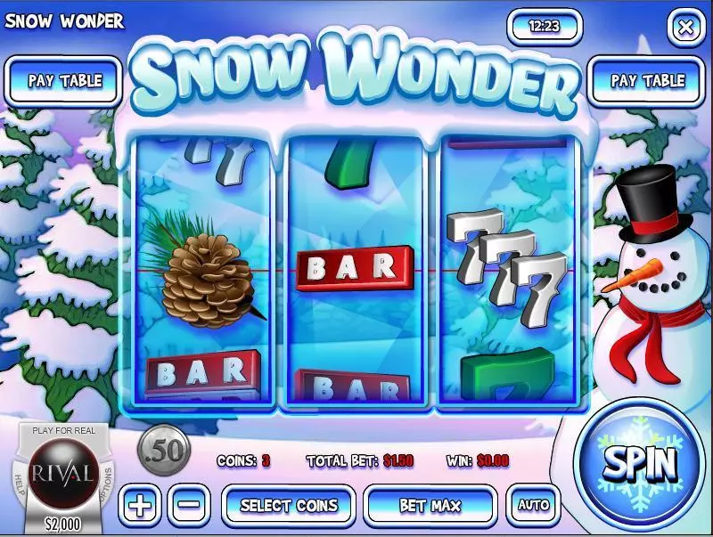 Main Screen Reels - Snow Wonder Rival Slots Game