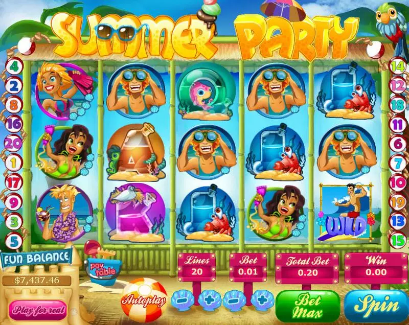 Main Screen Reels - Summer Party Topgame Slots Game