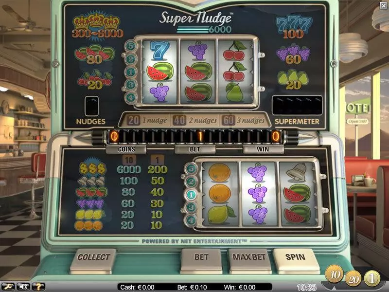 Main Screen Reels - Super Nudge 6000 NetEnt Slots Game