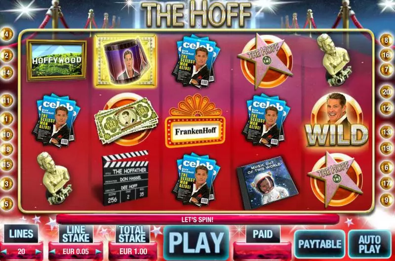 Main Screen Reels - The Hoff MX Digital Slots Game