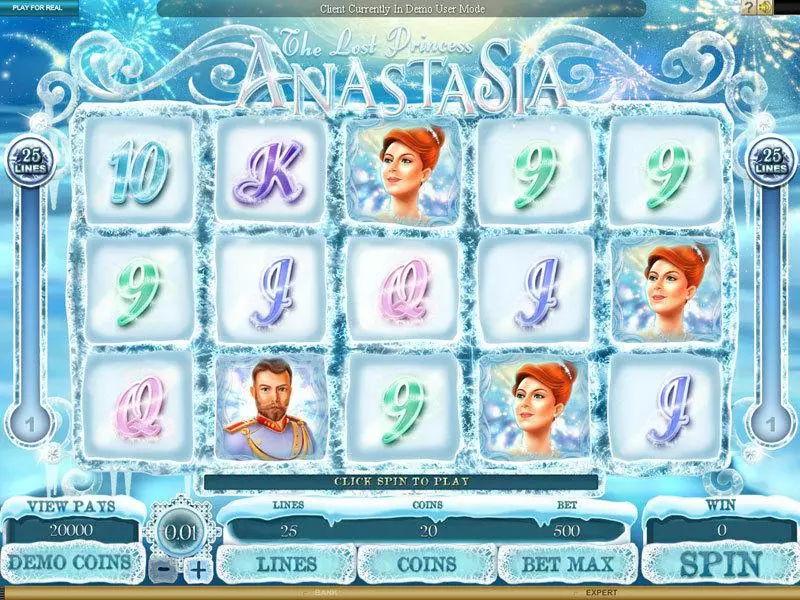 Main Screen Reels - The Lost Princess Anastasia Genesis Slots Game
