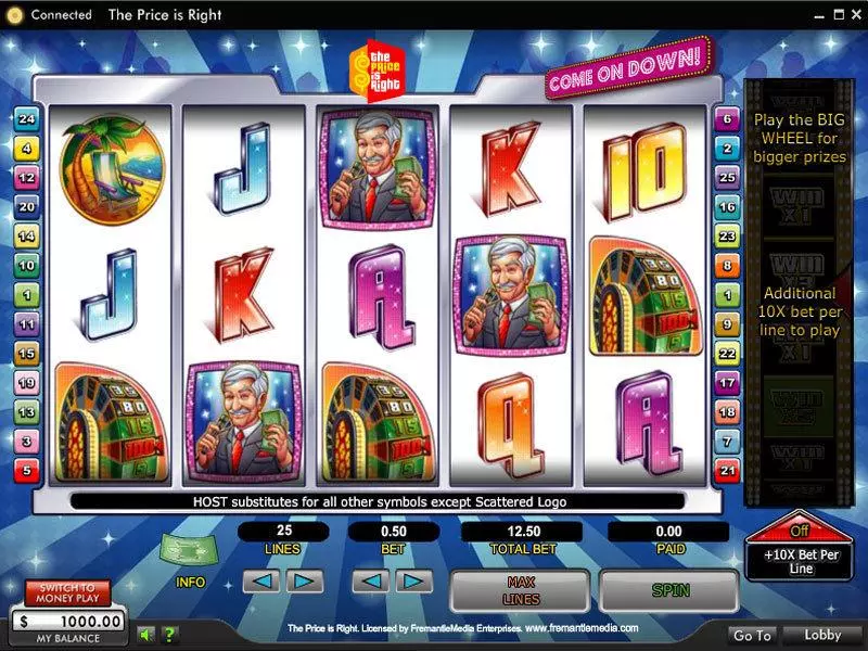 Main Screen Reels - The Price Is Right 888 Slots Game