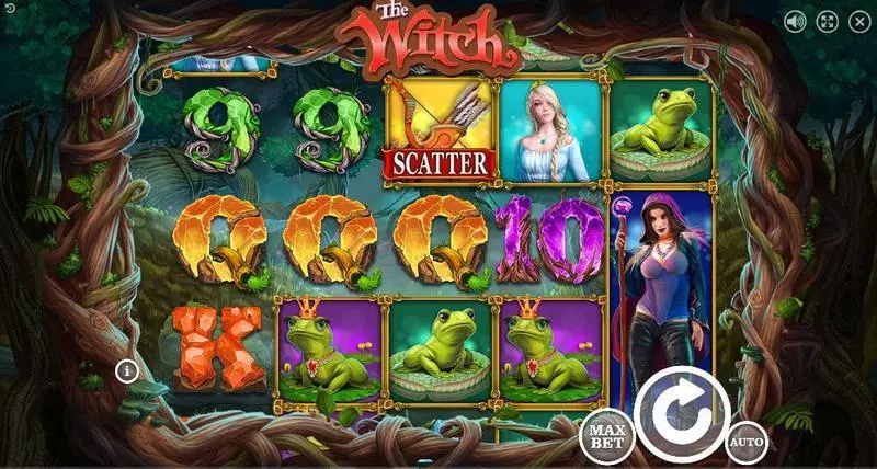 Main Screen Reels - The Witch Booongo Slots Game