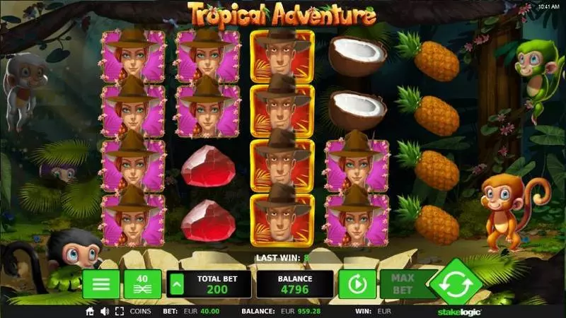 Main Screen Reels - Tropical Adventure StakeLogic Slots Game