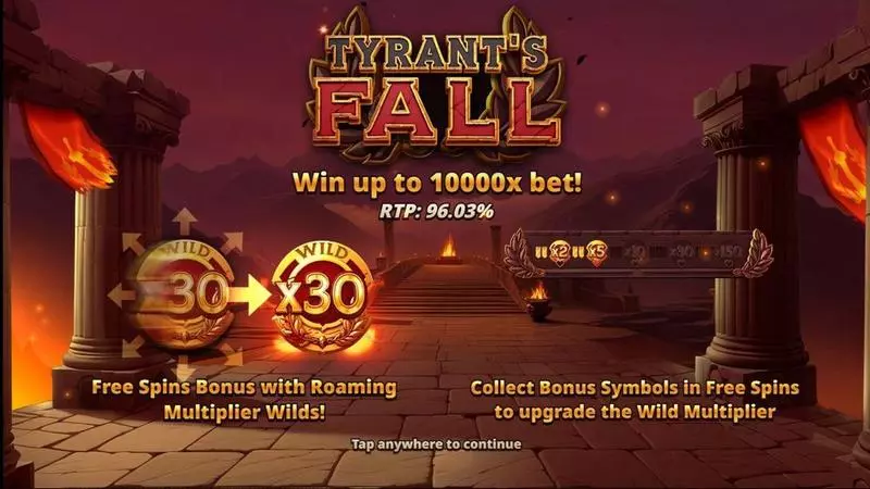 Introduction Screen - Tyrant's Fall  Slotmill Slots Game