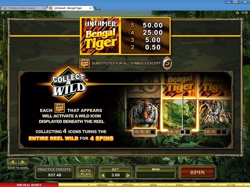 Bonus 1 - Untamed - Bengal Tiger Microgaming Slots Game