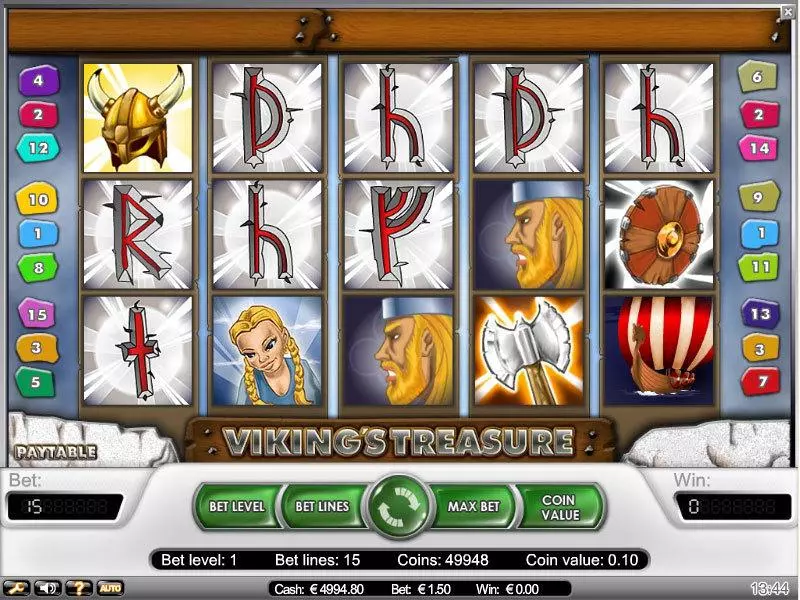 Main Screen Reels - Viking's Treasure NetEnt Slots Game
