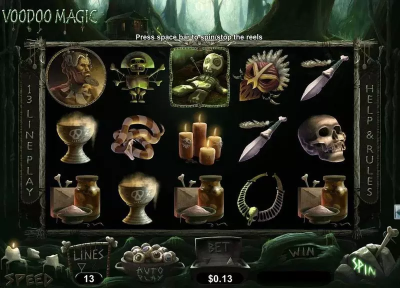 Main Screen Reels - Voodoo Magic RTG Slots Game