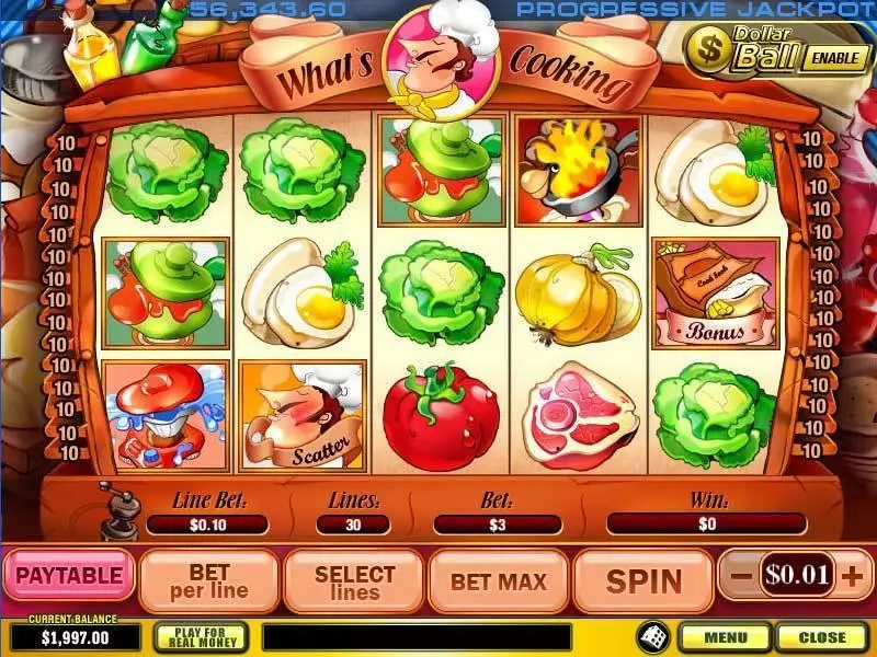 Main Screen Reels - What's Cooking PlayTech Slots Game