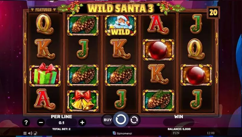 Main Screen Reels - Wild Santa 3 Spinomenal Slots Game
