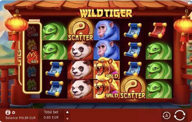 Main Screen Reels - Wild Tiger BGaming Slots Game